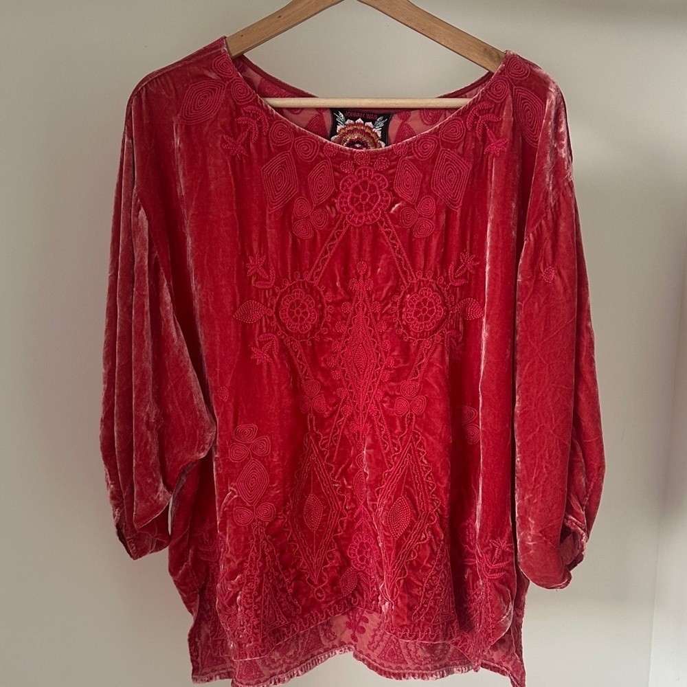 Johnny Was Velvet Liona Blouse size large - Picture 3 of 10